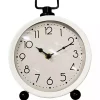 Round White Metal Tabletop Clock