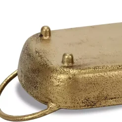 Rounded Rectangle Gold Cast Iron Dish