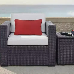 Ruby Red Outdoor Lumbar Pillow