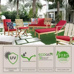 Ruby Red Outdoor Lumbar Pillow