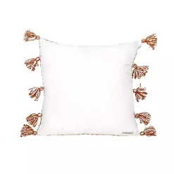 Rust Plaid Tassel Indoor/Outdoor Pillow