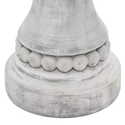 Rustic Gray Carved 3-pc. Candle Holder Set