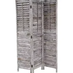 Rustic Gray Shutter Trifold Room Divider