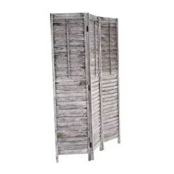 Rustic Gray Shutter Trifold Room Divider
