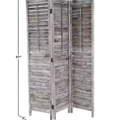 Rustic Gray Shutter Trifold Room Divider