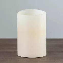 Rustic Ivory LED Pillar Candle, 4x6 in.