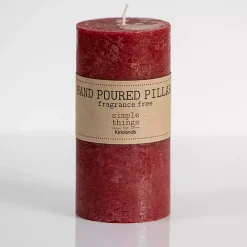 Rustic Red Unscented Pillar Candle, 3x6