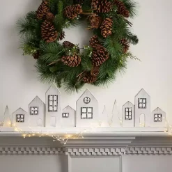 Rustic Wooden Tabletop Christmas Village