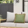 Sage Textured Jute Trim Outdoor Pillow