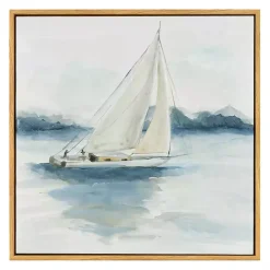 Sail from the Coast Framed Canvas Prints, Set of 2