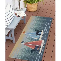 Sailboat Dogs Indoor/Outdoor Runner, 1x4