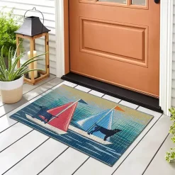 Sailboat Dogs Indoor/Outdoor Accent Rug