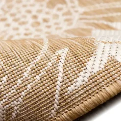 Sand Floral Blooms Outdoor Area Rug, 7x9