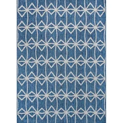 Sanford Blue Geometric Shapes Outdoor Rug, 8x10
