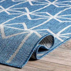 Sanford Blue Geometric Shapes Outdoor Rug, 8x10