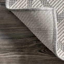 Sanford Light Gray Geometric Outdoor Rug, 8x10