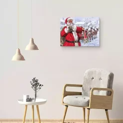Santa and His Sleigh Canvas Art Print