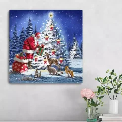Santa Giving Gifts Canvas Art Print
