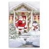 Santa on a Snowy Porch Canvas Art Print