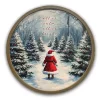 Santa Snowy Forest Framed Art Print
