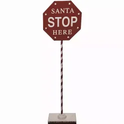 Santa Stop Here Metal Outdoor Sign