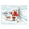 Santa with Woodland Friends Canvas Art Print