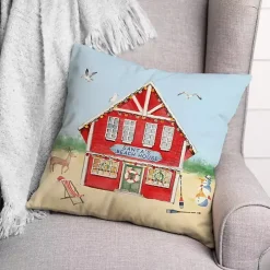 Santa's Beach House Indoor/Outdoor Pillow