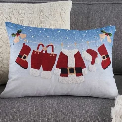 Santa's Clothesline Lumbar Pillow