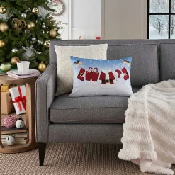 Santa's Clothesline Lumbar Pillow