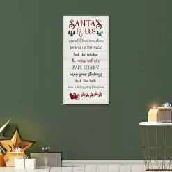 Santa's Rules Framed Canvas Print