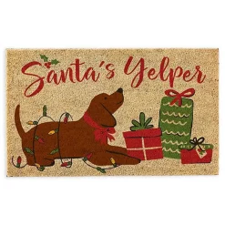 Santa's Yelper Christmas Coir Doormat