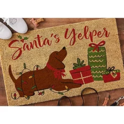 Santa's Yelper Christmas Coir Doormat