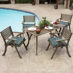 Sapphire Aurora Damask Luxe Outdoor Seat Cushion