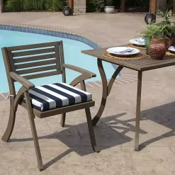 Sapphire Cabana Stripe Outdoor Seat Cushion