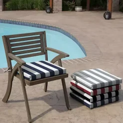 Sapphire Cabana Stripe Outdoor Seat Cushion