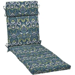 Sapphire Damask Outdoor Chaise Cushion