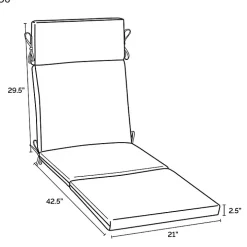 Sapphire Leala Texture Outdoor Chaise Cushion