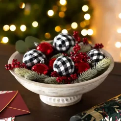 Scarlett Checked Berry Decorative Christmas Filler