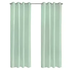 Seafoam Green Boucle Sheer Curtain Panel, 84 in.