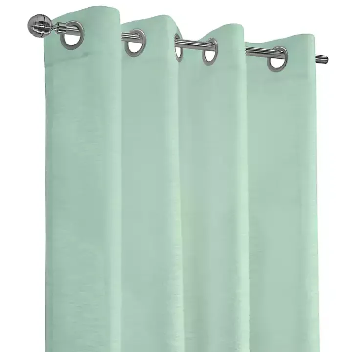 Seafoam Green Boucle Sheer Curtain Panel, 108 in.