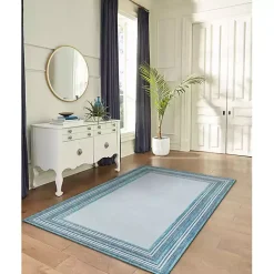 Seaglass Lined Frame Outdoor Area Rug, 6x9