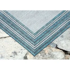 Seaglass Lined Frame Outdoor Area Rug, 6x9