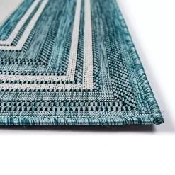 Seaglass Lined Frame Outdoor Area Rug, 6x9