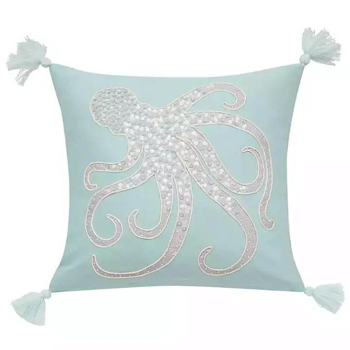 Seaglass Octopus Pillow