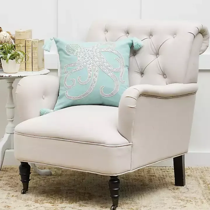 Seaglass Octopus Pillow