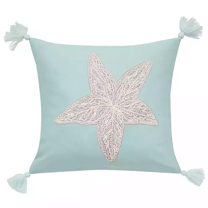 Seaglass Starfish Pillow