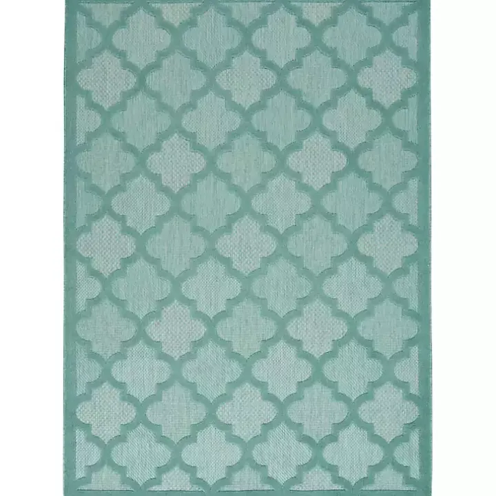 Seaglass Trellis Outdoor Area Rug, 5x7
