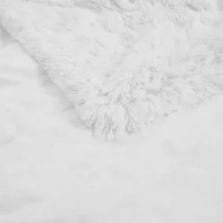Serta White Shaggy Faux Fur Heated Throw