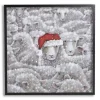 Sheep with Santa Hat Framed Canvas Art Print