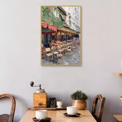Sidewalk Cafe Framed Canvas Art Print